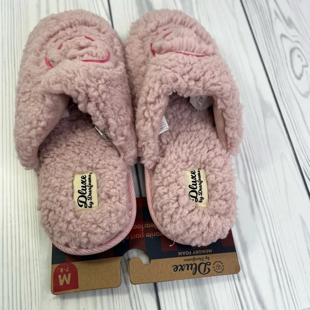 dluxe by dearfoams Kids' Happy Face Slide Slippers